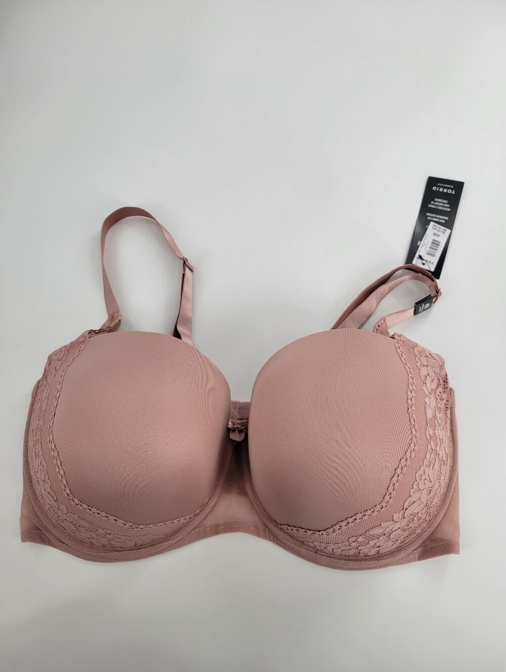 torrid Curve Lace-Trim Molded Bra — Dusty Pink Size 42G New